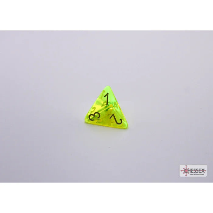 CHX 30061 Translucent Neon Yellow/white Polyhedral 7-Dice Set (with bonus die)