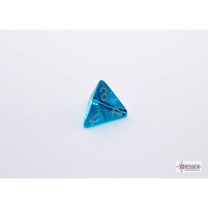 CHX 30063 Translucent Tropical Blue/white Polyhedral 7-Dice Set (with bonus die)