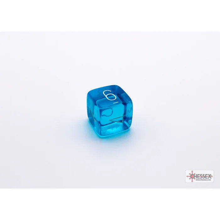 CHX 30063 Translucent Tropical Blue/white Polyhedral 7-Dice Set (with bonus die)