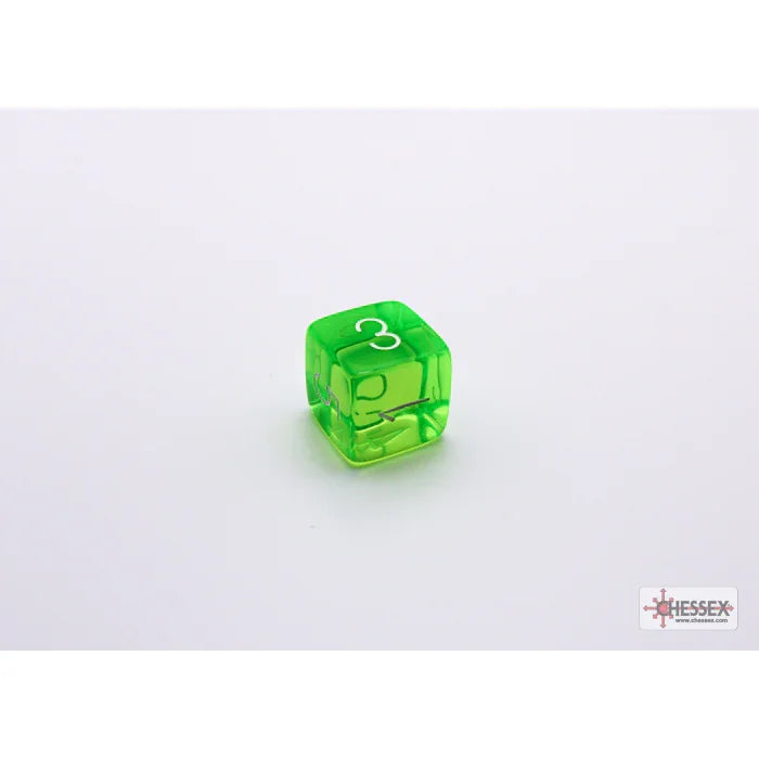 CHX 30062 Translucent Rad Green/white Polyhedral 7-Dice Set (with bonus die)