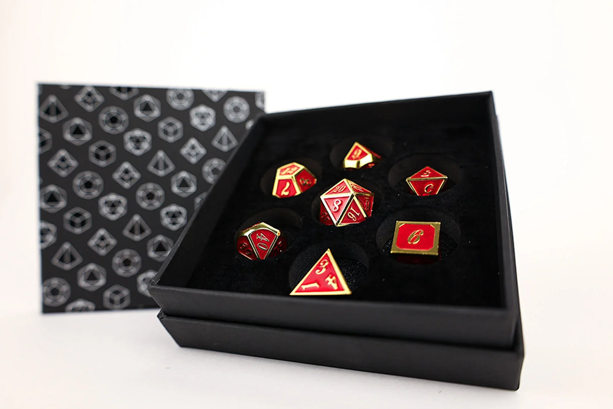 LPG Dice RPG Set Serif Red/Gold