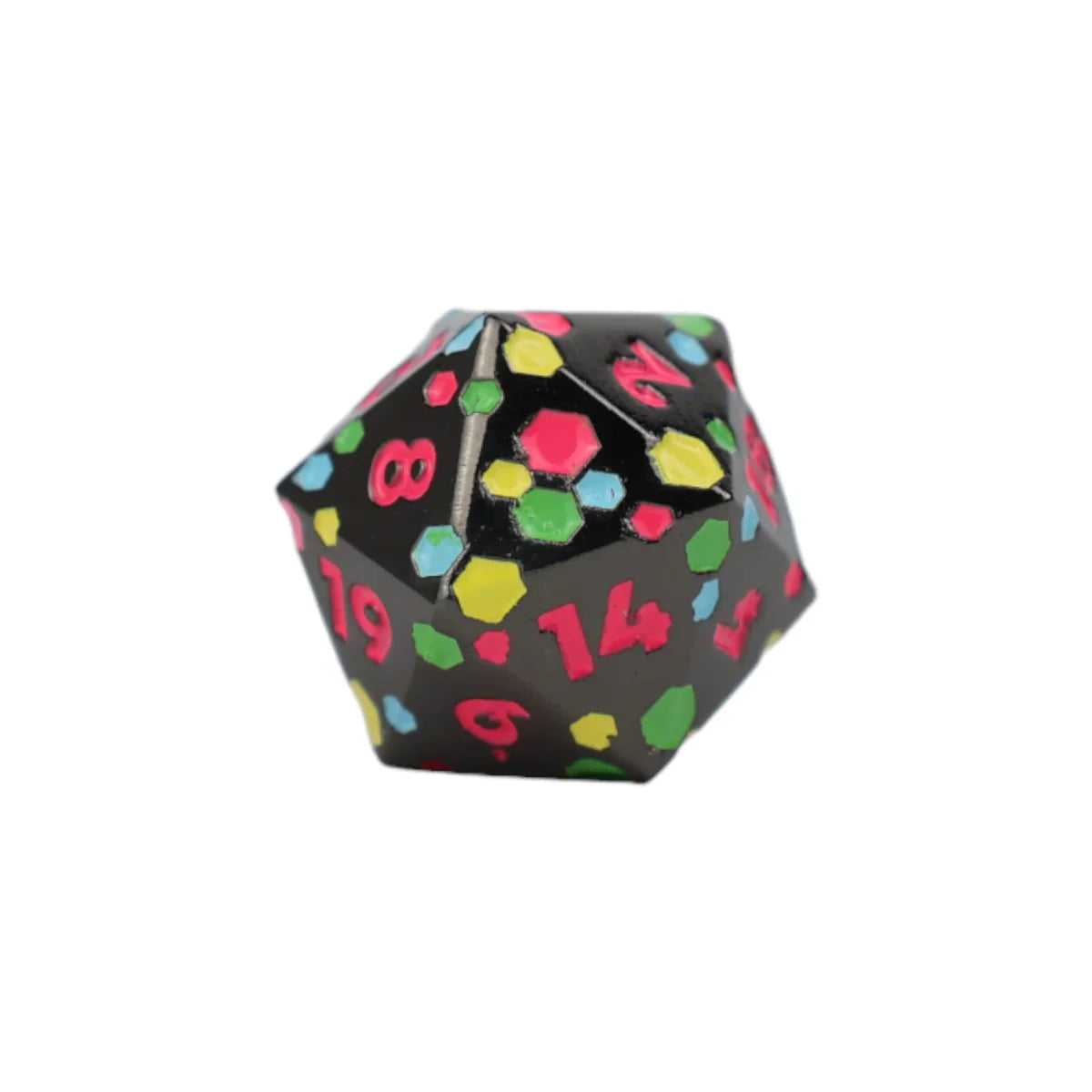 LPG Dice RPG Set Inscripted Hex Rainbow Black
