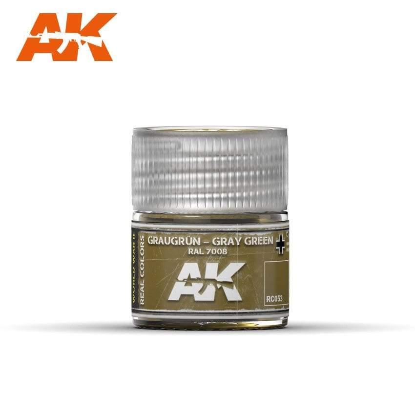 AK Interactive Real Colors - Acrylic Lacquer Paint 10ml bottle - Graugrun Gray Green