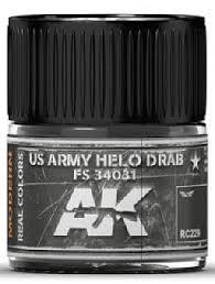 AK Interactive Real Colors - Acrylic Lacquer Paint 10ml bottle - US ARMY HELO DRAB FS 34031