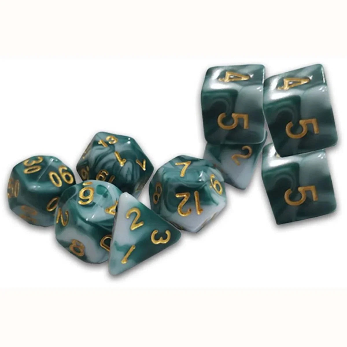 Dungeon Crawl Classics - DCC RPG Dice - Thracian Azure Swirl Dice - Traditional 9-set