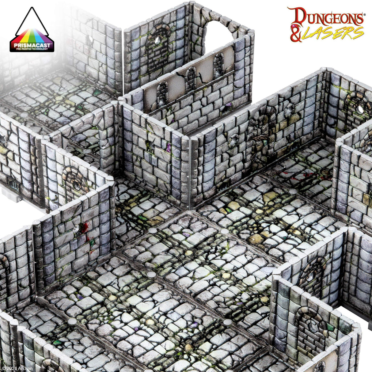 Dungeons & Lasers: PrismaCast Pre-Painted Terrain - Fantasy Dungeon: Pre-Painted