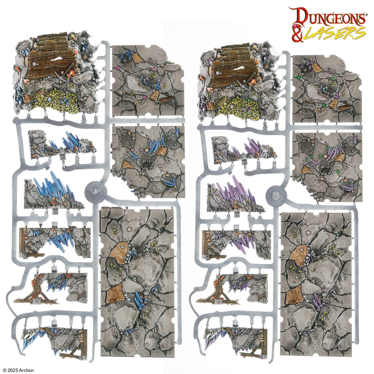 Dungeons & Lasers: PrismaCast Pre-Painted Terrain - Deep Mines: Pre-Painted