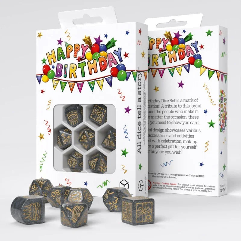 Q Workshop - Happy Birthday - Confetti Dice Set 7