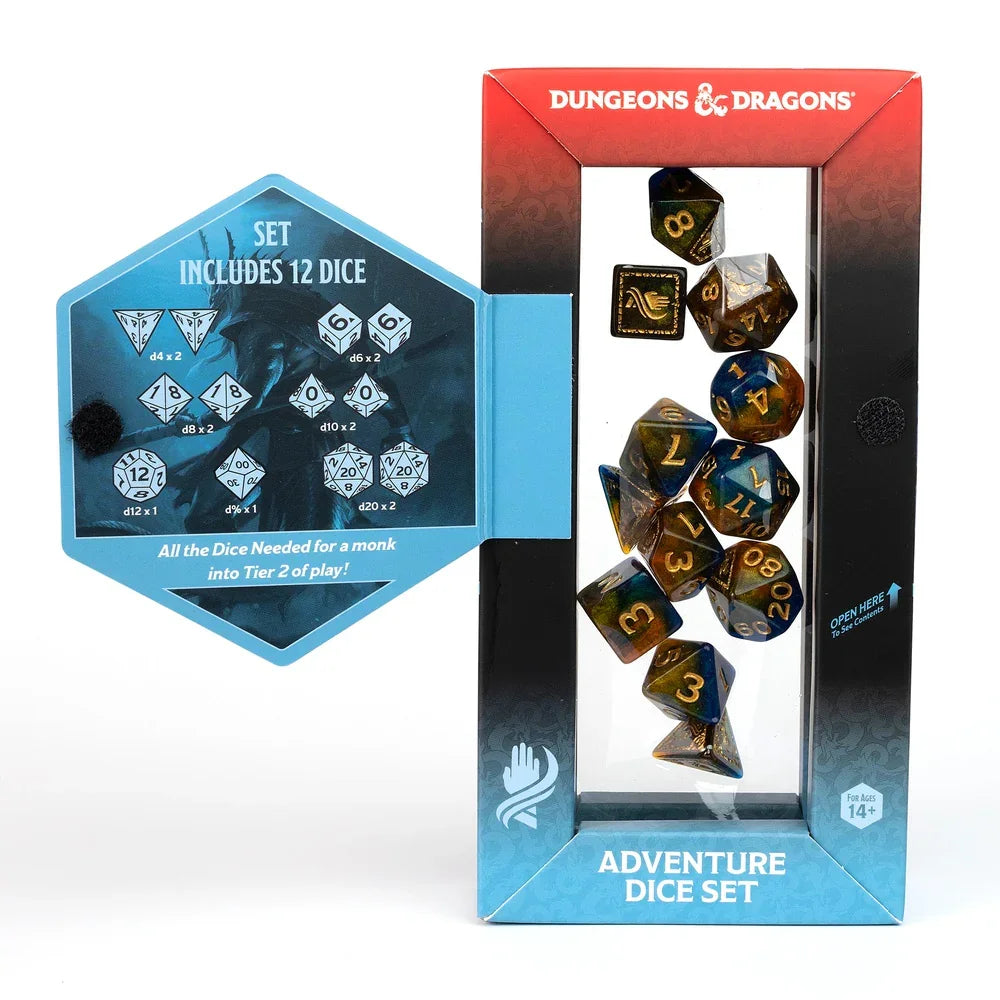 Sirius Dice - D&D Adventure Dice - Monk - Blue