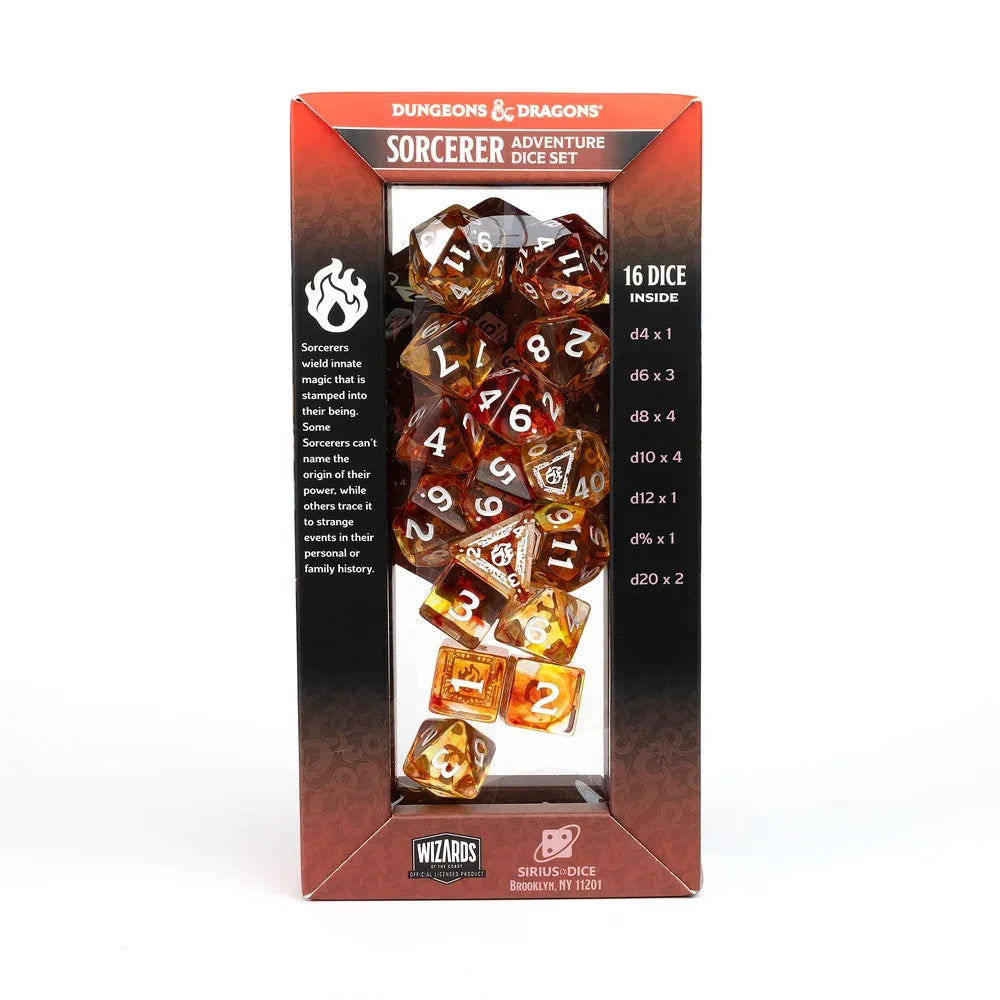Sirius Dice - D&D Adventure Dice - Sorcerer - Orange