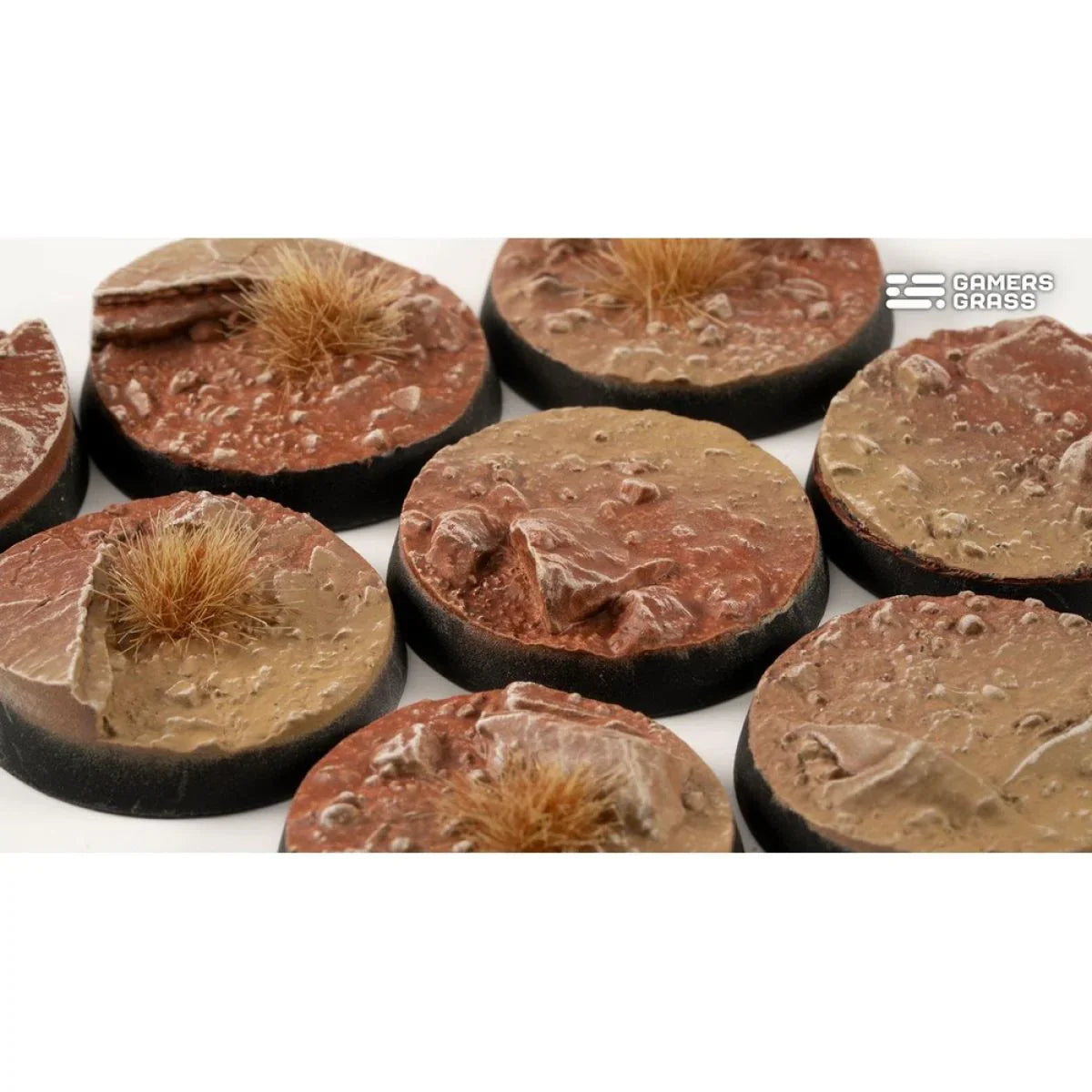 Gamers Grass - Battle Ready Bases - Badlands - Round 28mm (x8)