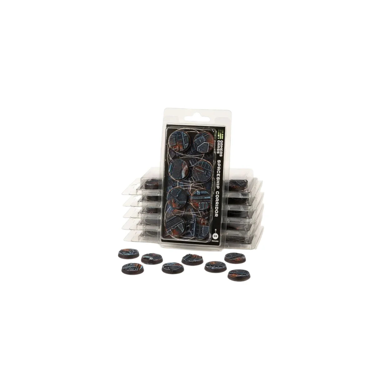 Gamers Grass - Battle Ready Bases - Spaceship Corridor - Round 28mm (x8)