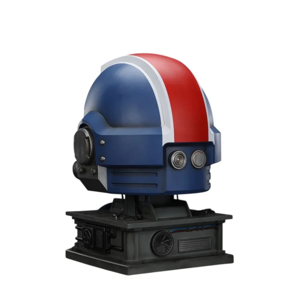 U2 Warhammer Collectibles: 1/1 Scale Ultramarines Lieutenant Titus' MKX Helmet & Display Stand
