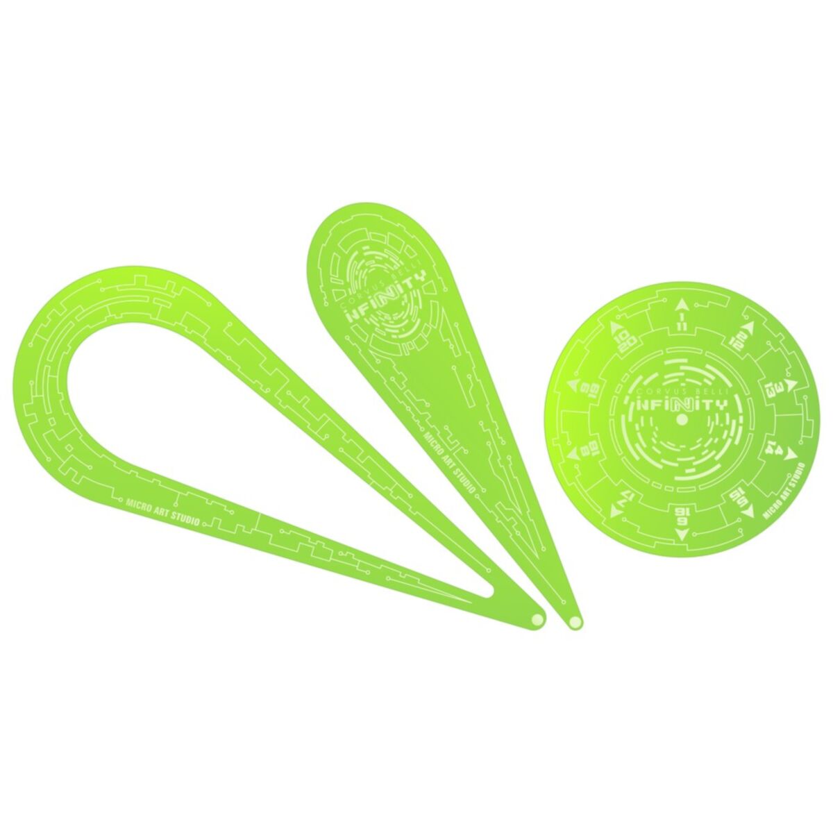 Micro Art Studio - Infinity Accessories - Infinity Templates N5 (3) Fluo Green