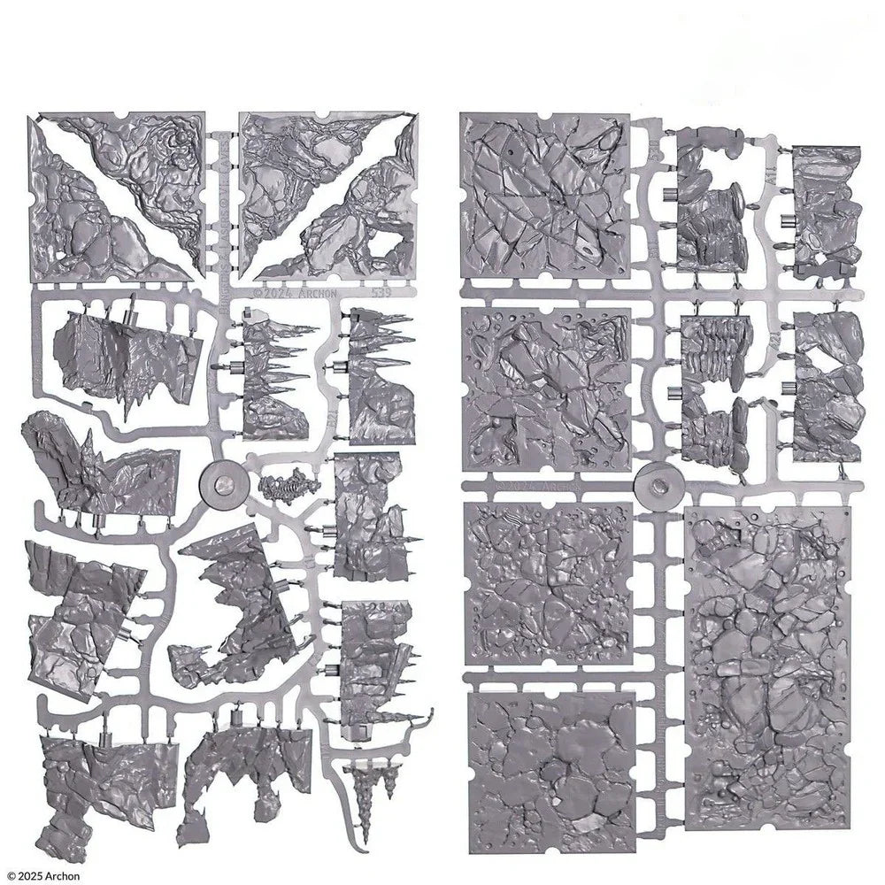 Dungeons & Lasers: Half-Height Walls - Rocky Caves: Unpainted