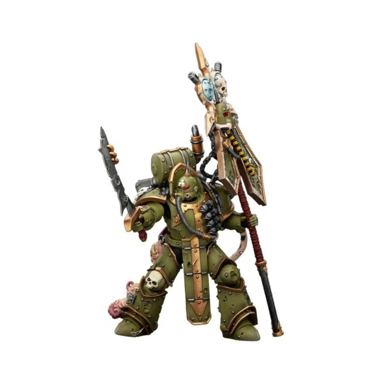 Warhammer Collectibles: 1/18 Scale Death GuardPlague Marine Icon bearer - Pre-Order