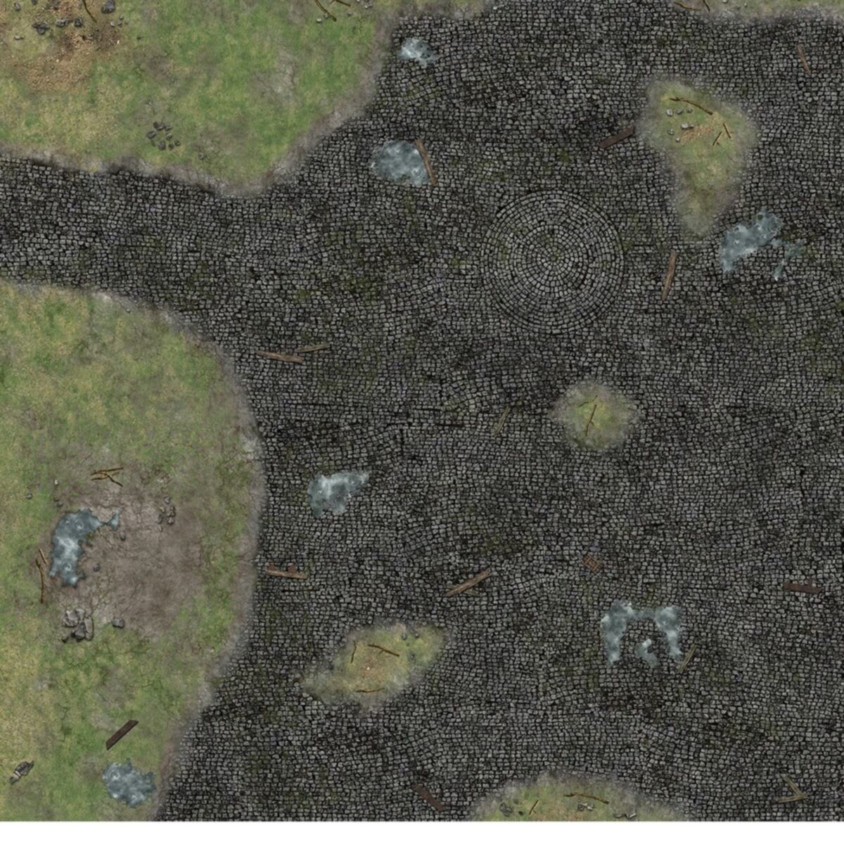 Battle Systems - Cobbled Outskirts Gaming Mat 2x2 - Grid - Pre-Order
