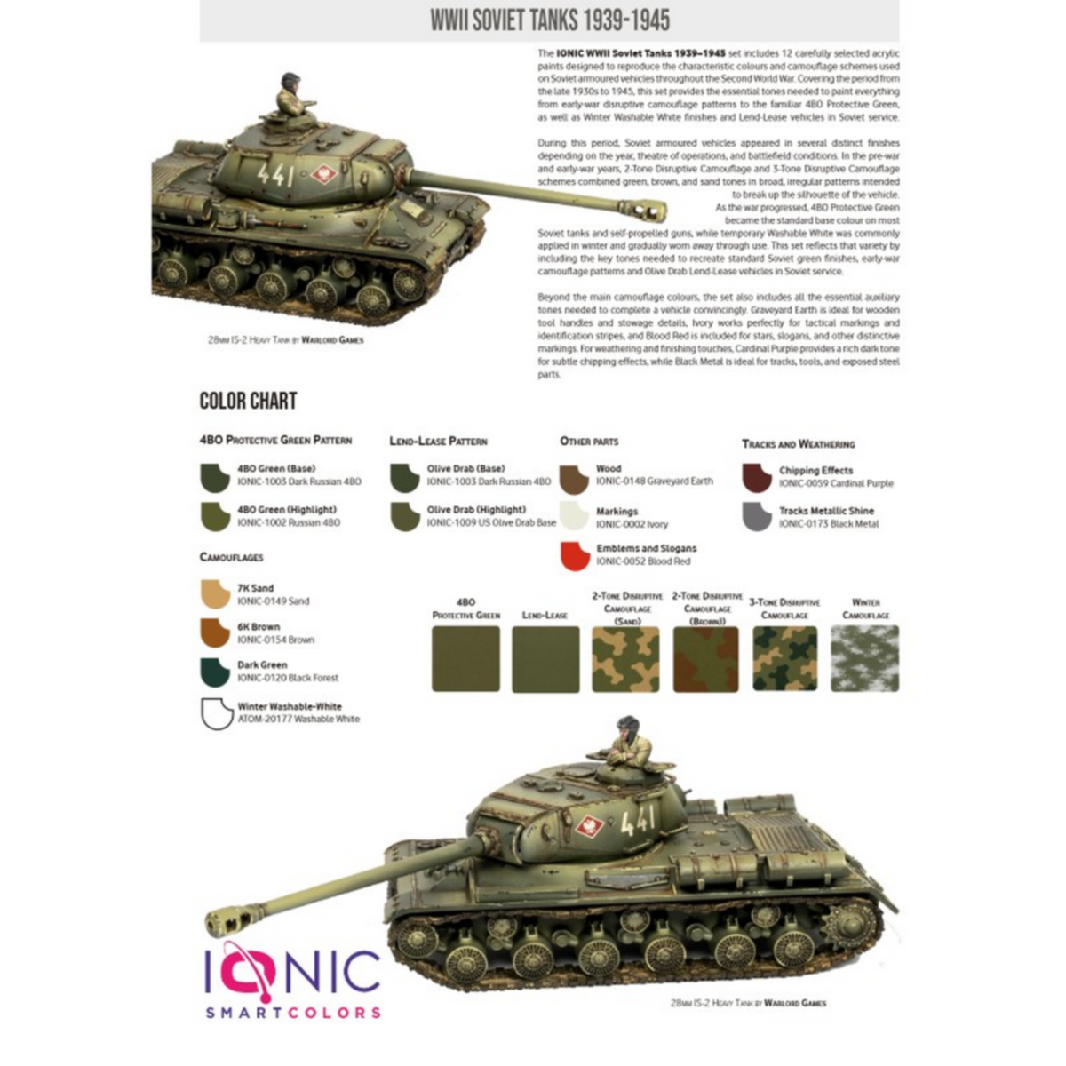 IONIC SMART - WWII Soviet Tanks 1939 – 1945 Paint Set - Pre-Order