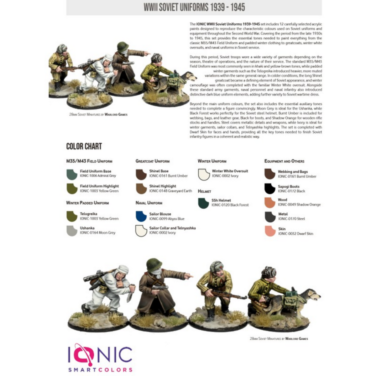 IONIC SMART - WWII Soviet Uniforms 1939 – 1945 Paint Set - Pre-Order