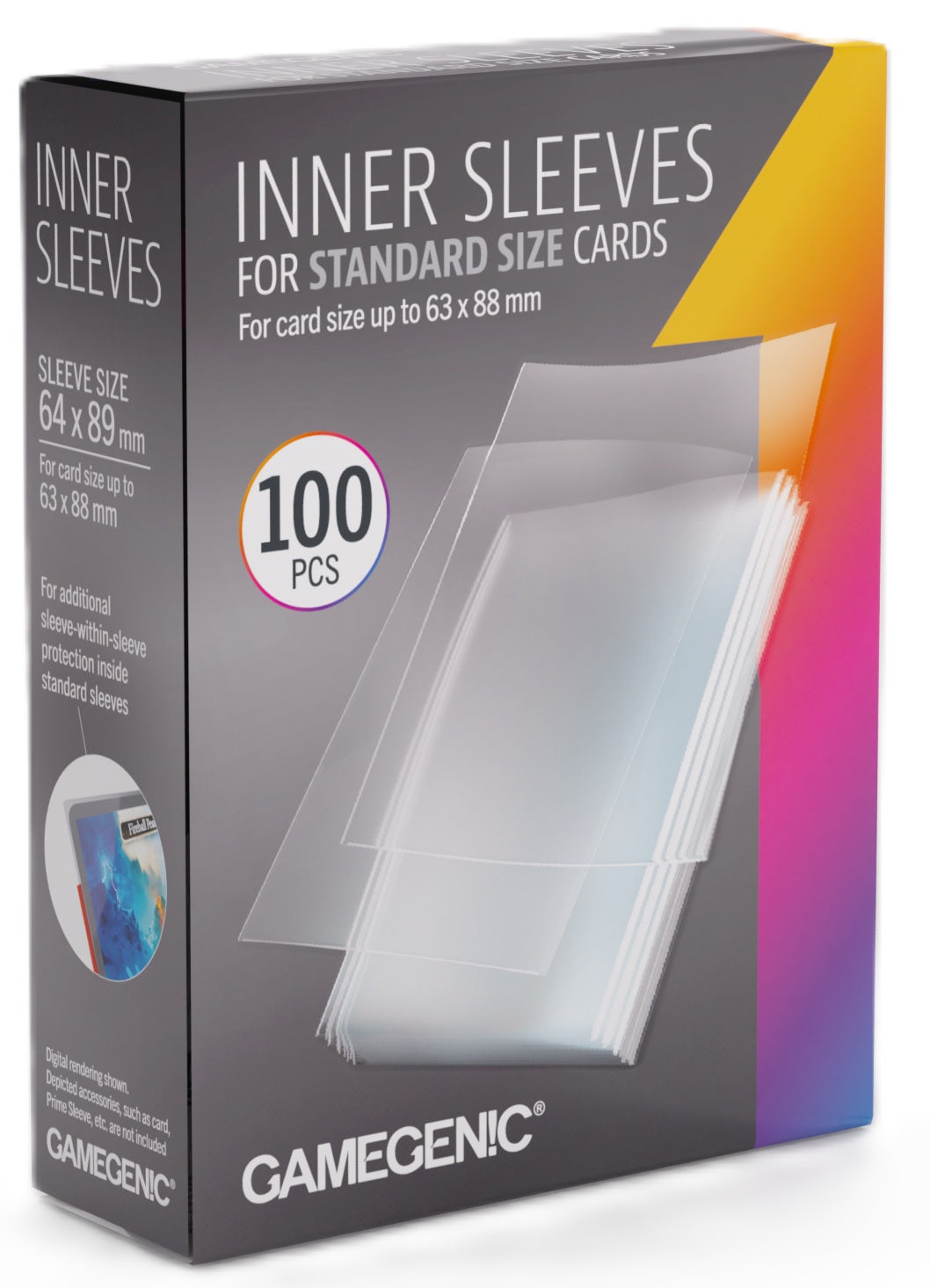 Gamegenic Inner Card Sleeves (64mm x 89mm) (100 Sleeves Per Pack)
