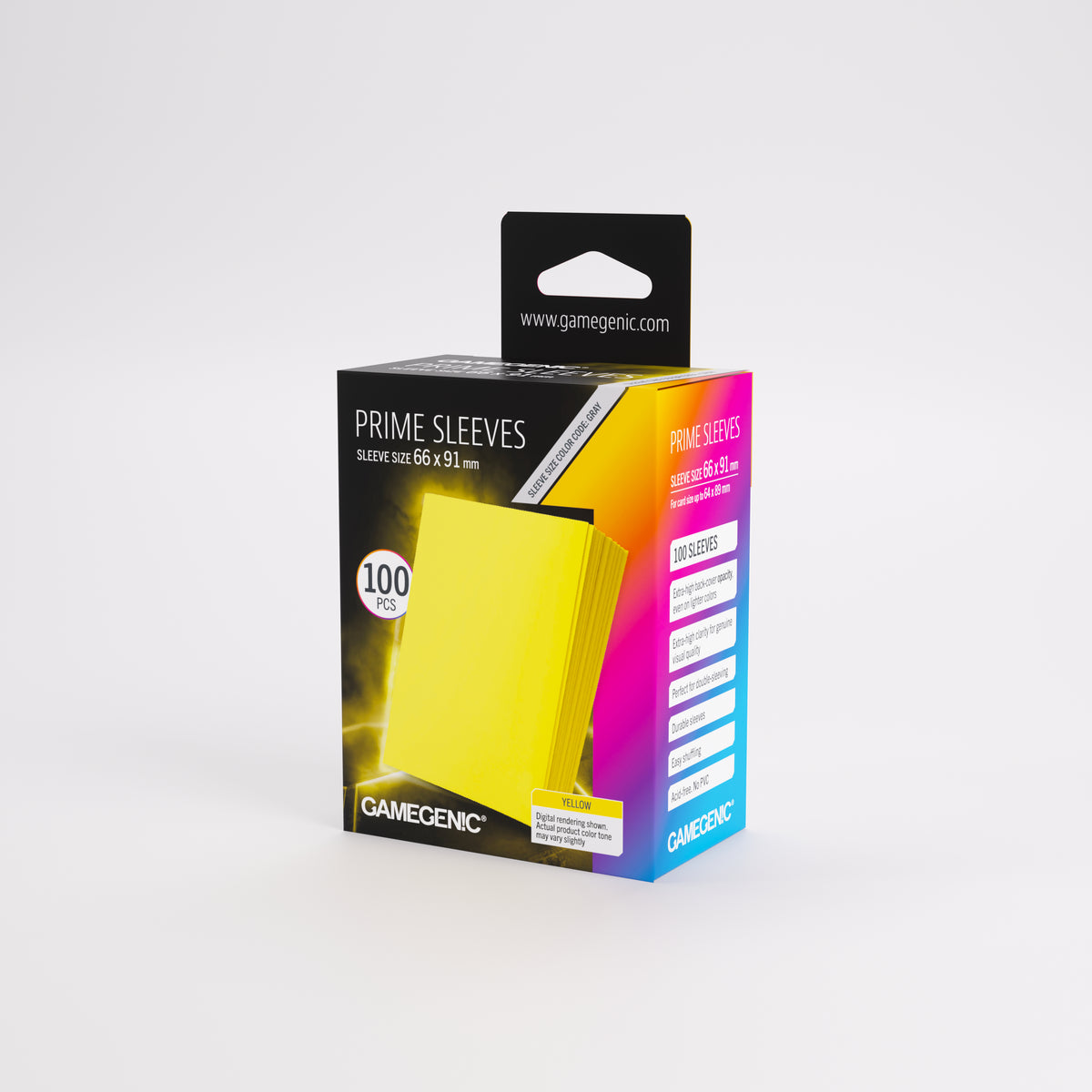 Gamegenic Prime Card Sleeves Yellow (66mm x 91mm) (100 Sleeves Per Pack)