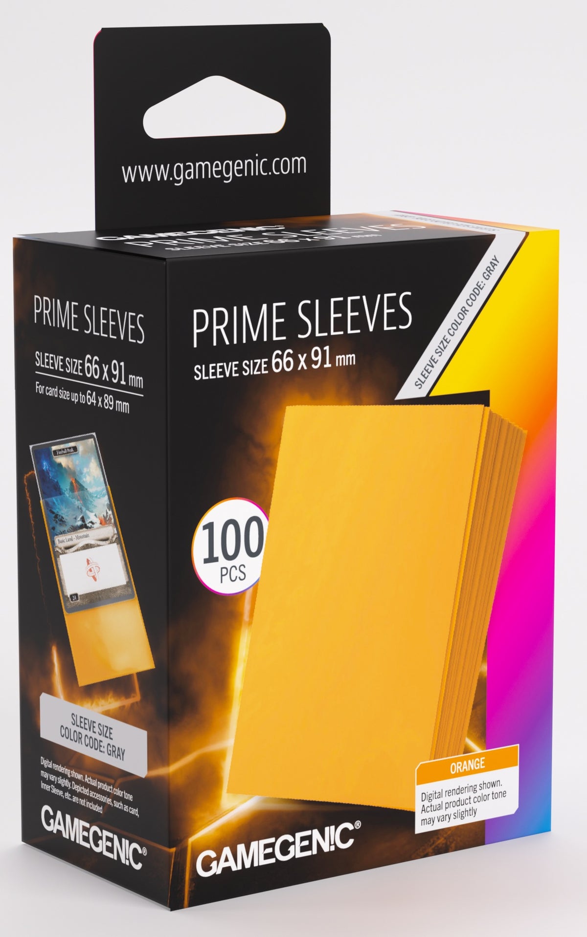 Gamegenic Prime Card Sleeves Orange (66mm x 91mm) (100 Sleeves Per Pack)