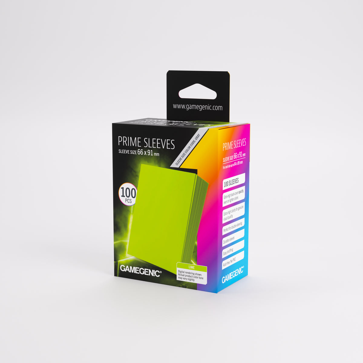 Gamegenic Prime Card Sleeves Lime (66mm x 91mm) (100 Sleeves Per Pack)
