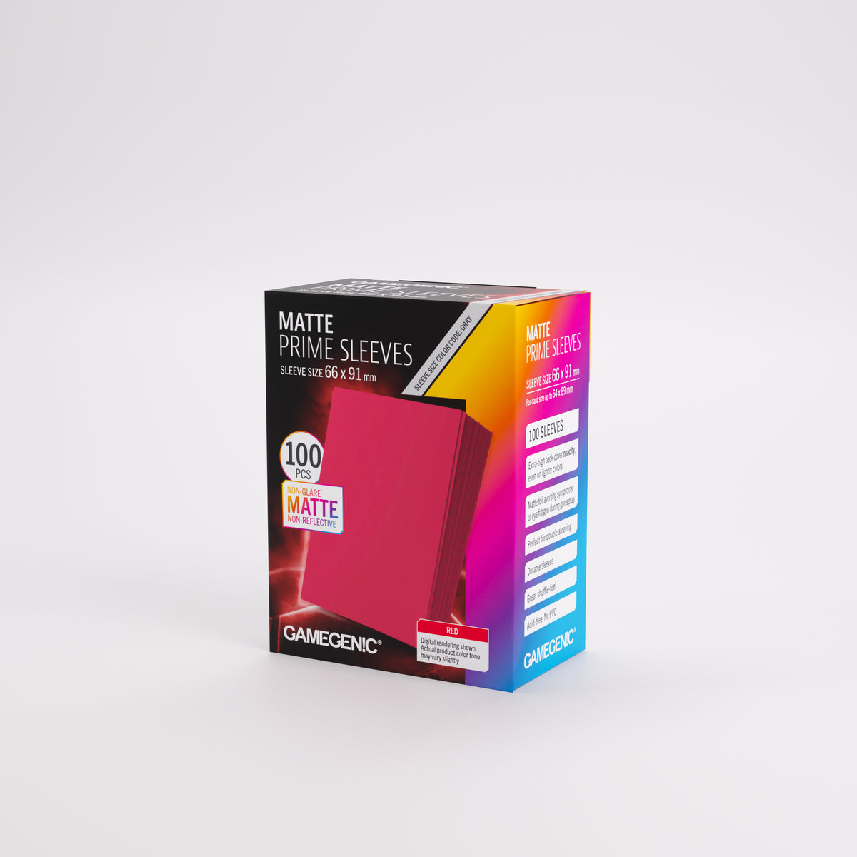 Gamegenic Matte Prime Card Sleeves Red (66mm x 91mm) (100 Sleeves Per Pack)