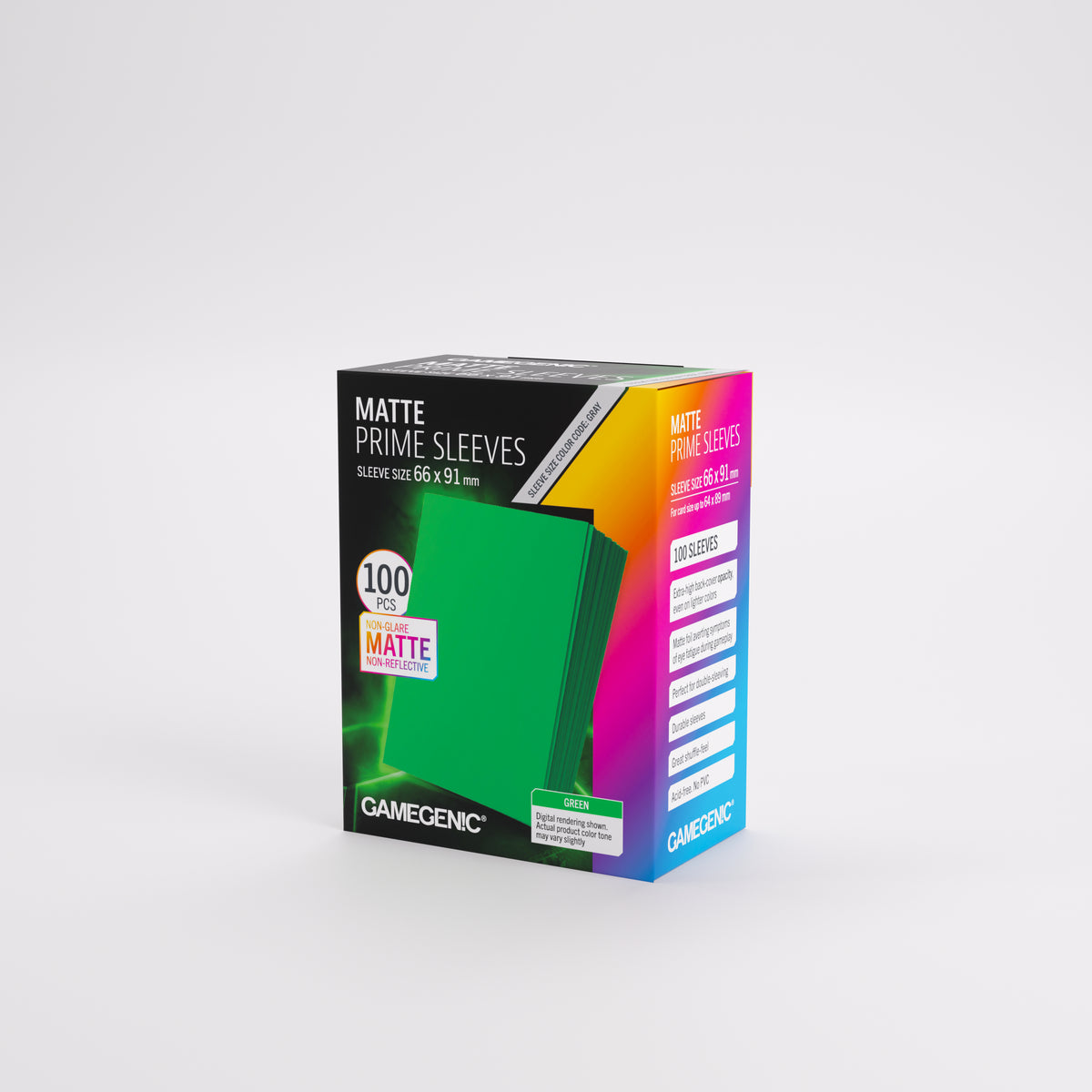 Gamegenic Matte Prime Card Sleeves Green (66mm x 91mm) (100 Sleeves Per Pack)