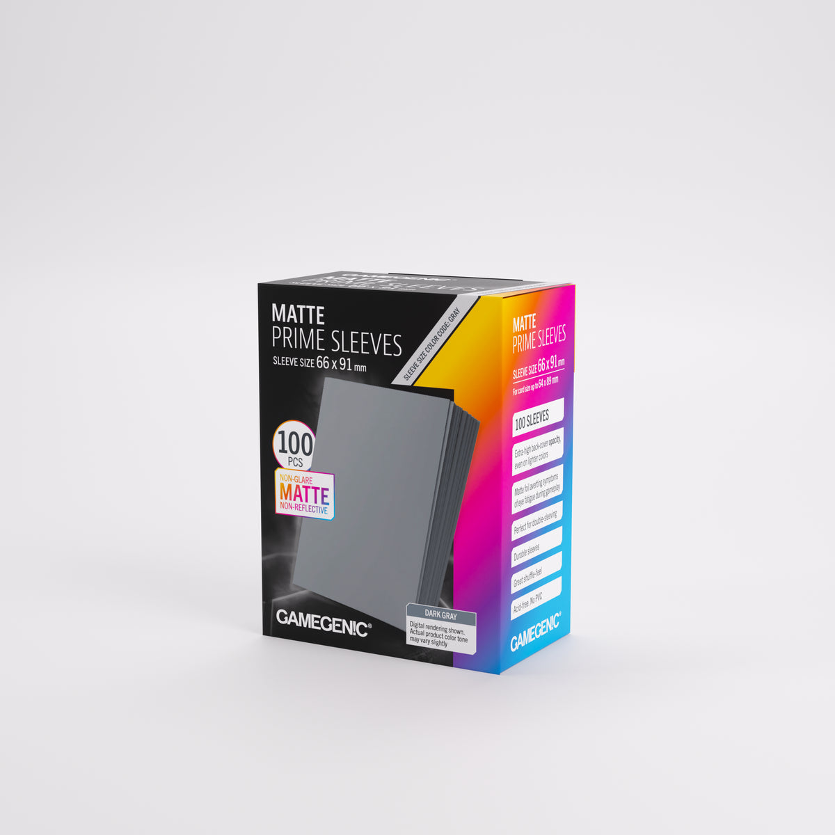 Gamegenic Matte Prime Card Sleeves Dark Gray (66mm x 91mm) (100 Sleeves Per Pack)