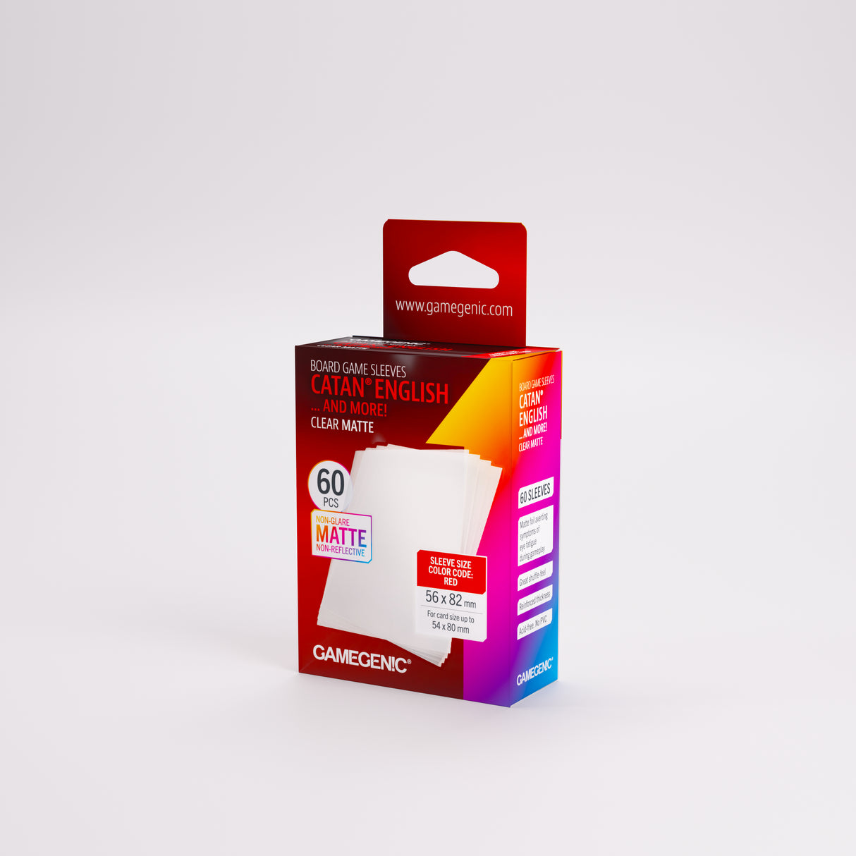 Gamegenic Board Game Card Sleeves - CATAN English Clear Matte (56mm x 82mm) (60 Sleeves Per Pack)