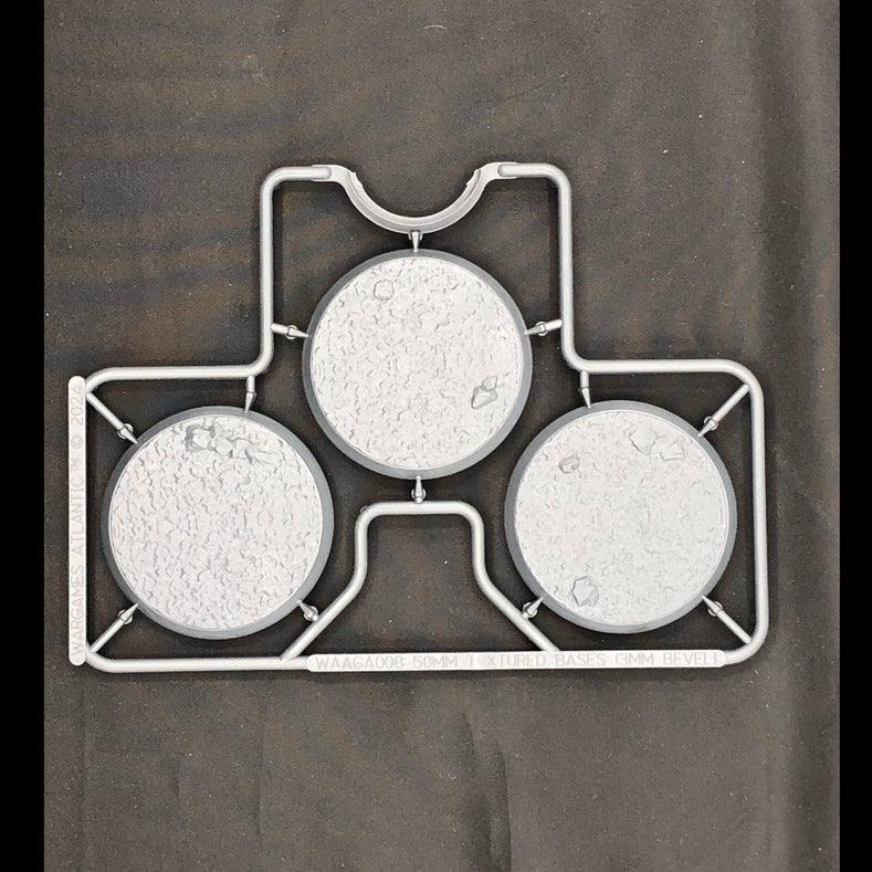 Wargames Atlantic: General Accoutrements - 50mm Textured Bases (3mm Bevel)