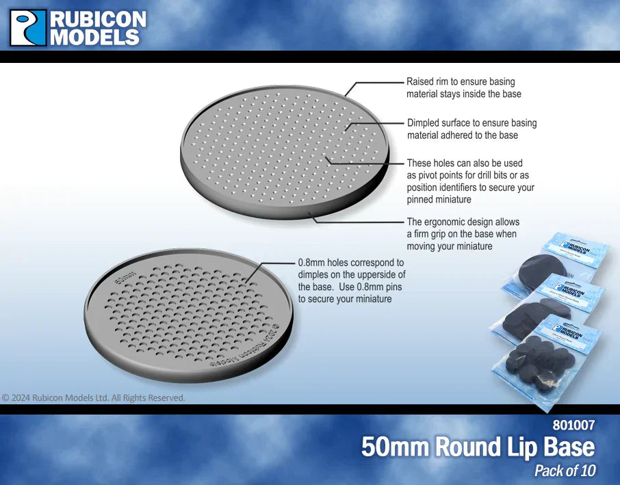 Rubicon Models - 50mm Round Base (pack of 10)