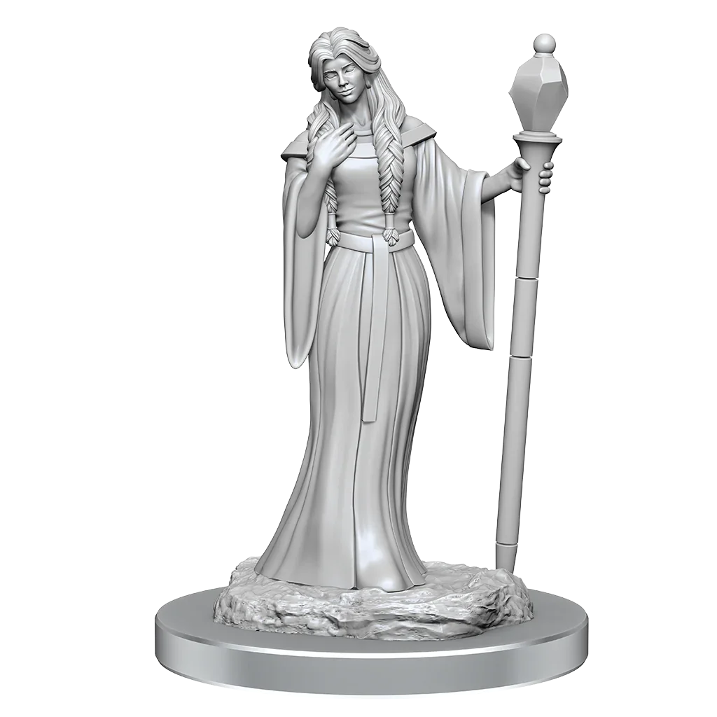 Critical Role Unpainted Miniatures Human Wizard Female & Halfling Holy Warrior Female