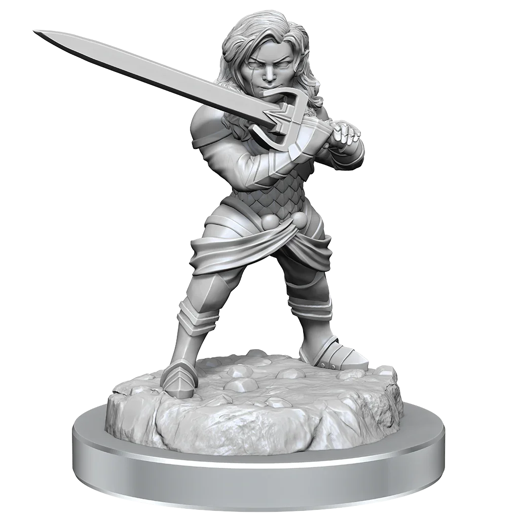 Critical Role Unpainted Miniatures Human Wizard Female & Halfling Holy Warrior Female