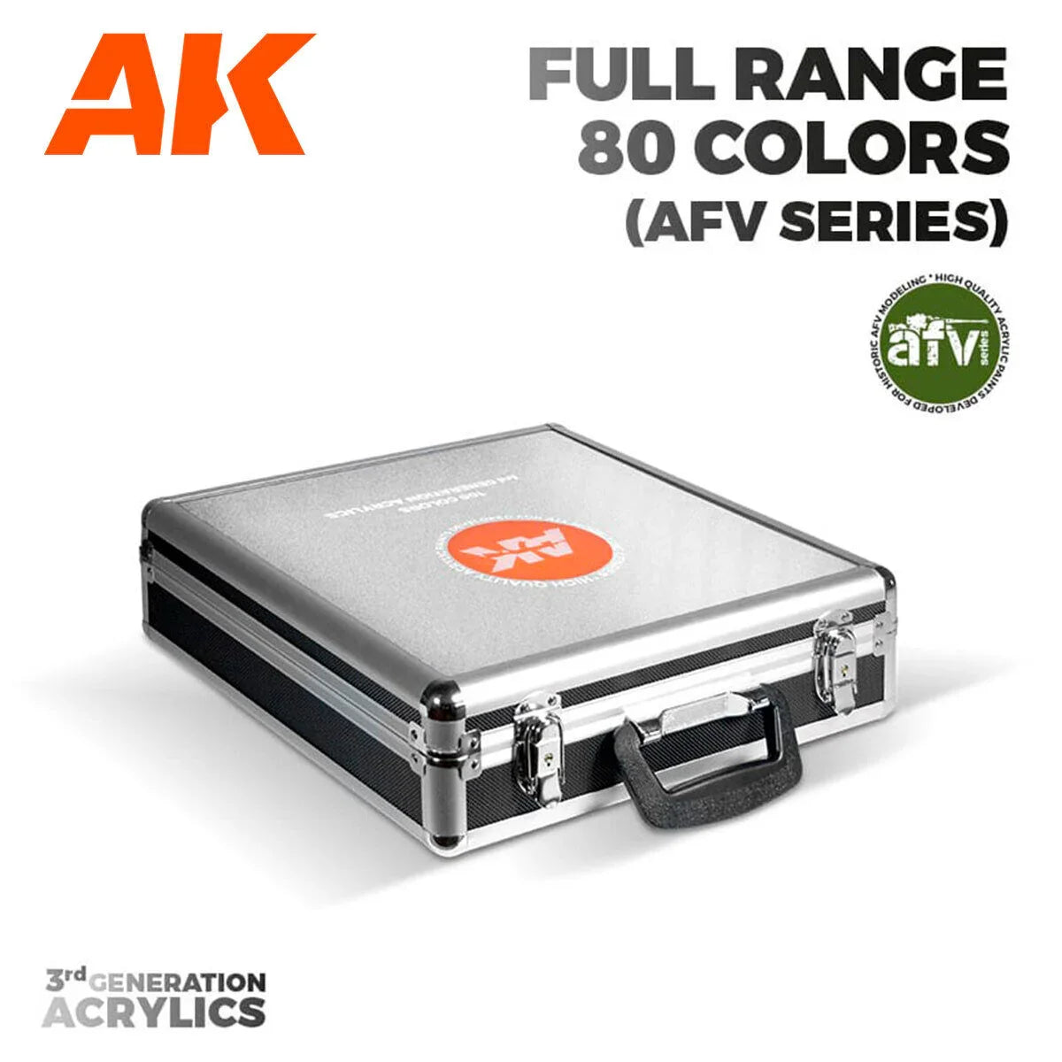 AK Interactive AFV Series: Briefcase 80 Colors Acrylic Paint Set 3rd Generation