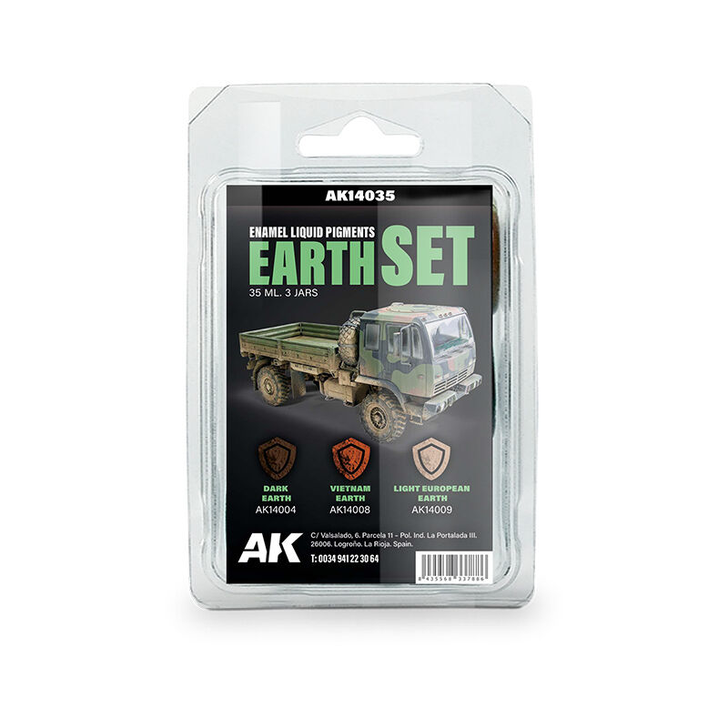 AK Interactive - Liquid Pigment: Earth Set