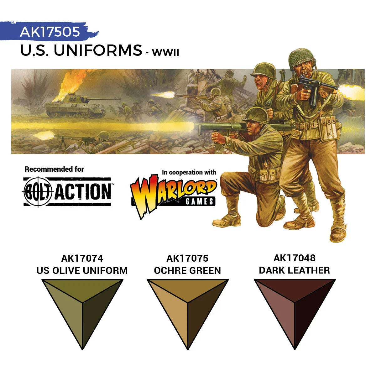 AK Interactive Quick Gen: US Uniforms Acrylic Paint Set (3 Colours)