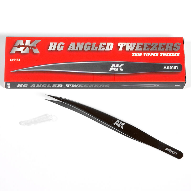 AK Interactive - Hg Angled Tweezers 01 (Thin Tipped)