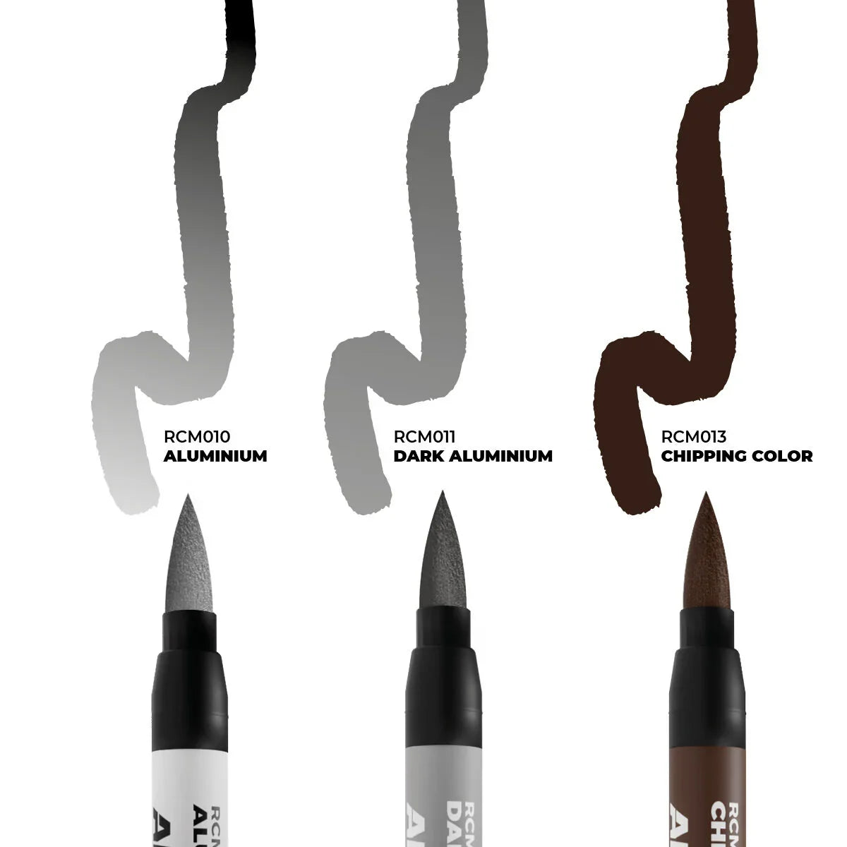 AK Interactive Real Colors Markers: Chipping - Set 3 Arcylic Paint Markers