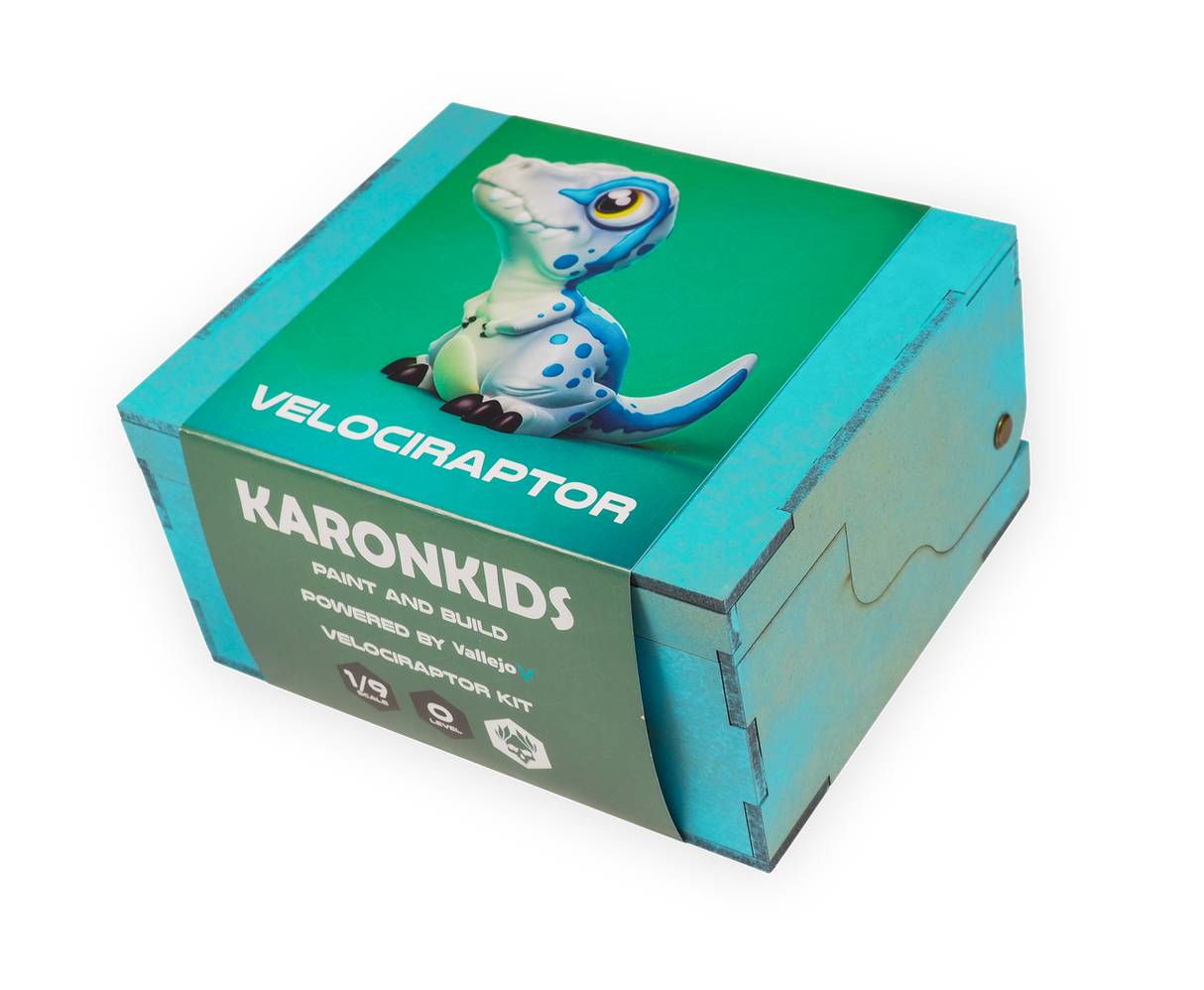 Vallejo Model Colour Karonkids Velociraptor - Paint Set with Resin Figure - Pre-Order