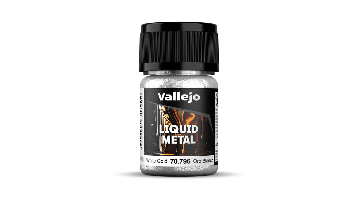 Vallejo 70796 Model Color Metallic White Gold (Alcohol Base) 35 ml Acrylic Paint