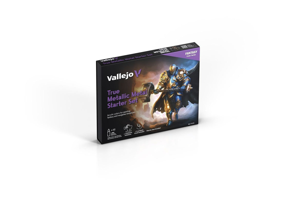 Vallejo True Metallic Metal Starter Set - 12 Colour Paint Set - Pre-Order