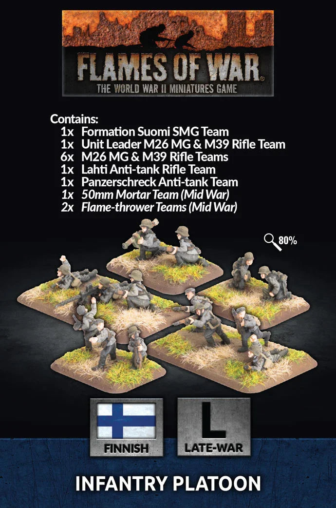 Flames of War: Finnish: Infantry Platoon (x46 Figs)