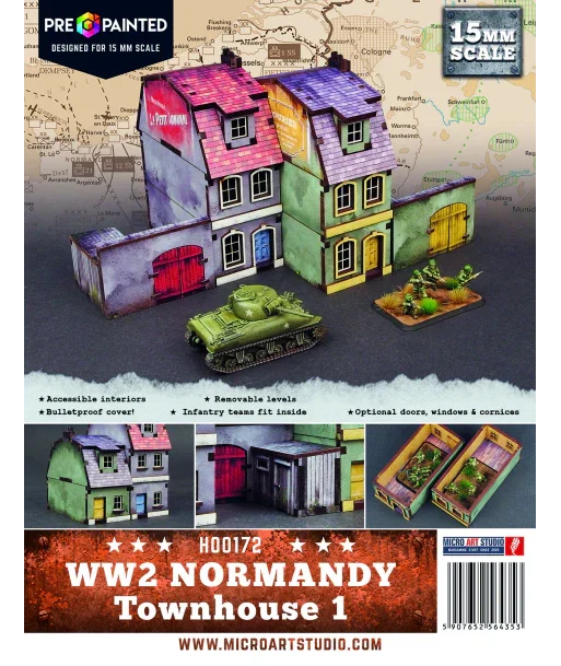 Micro Art Studio - WW2 Normandy Townhouse 1 (Pre-painted 15mm)