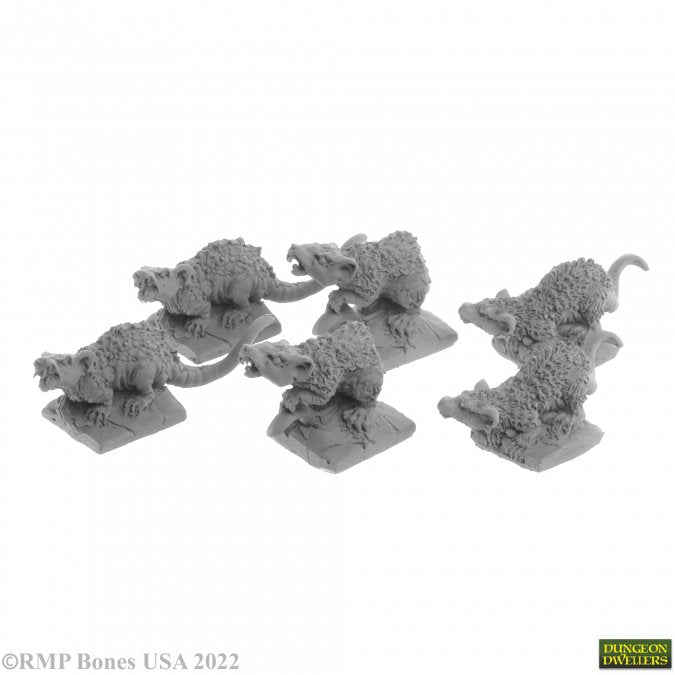 Reaper: Dungeon Dwellers: Giant Rats (6) (plastic)