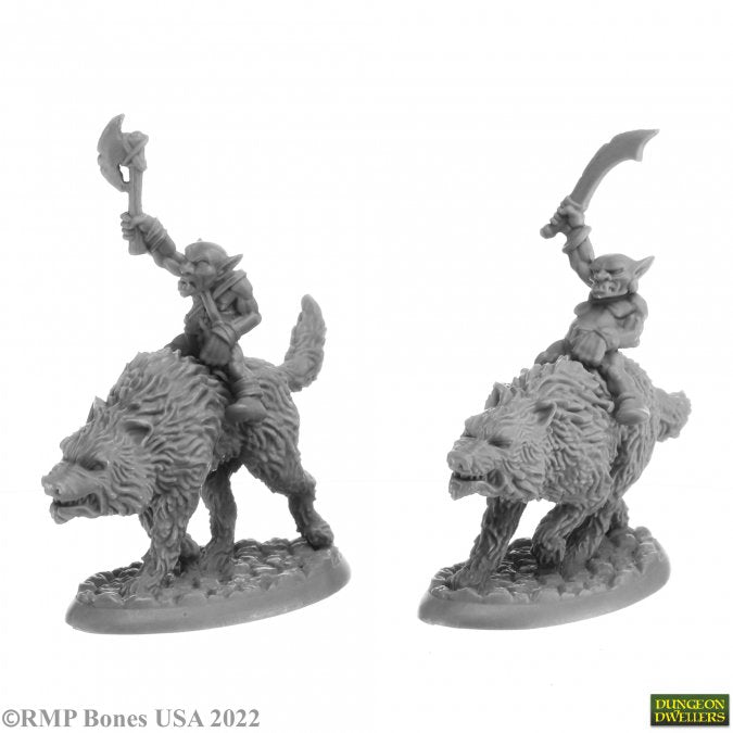 Reaper: Dungeon Dwellers: Goblin Wolfriders (2) (plastic)