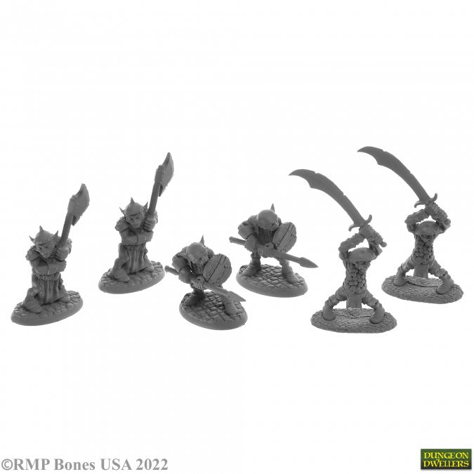 Reaper: Dungeon Dwellers: Goblin Warriors (6) (77444) (plastic)