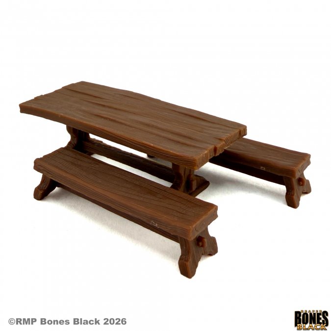 Reaper: Bones Black: Table and Benches (2)