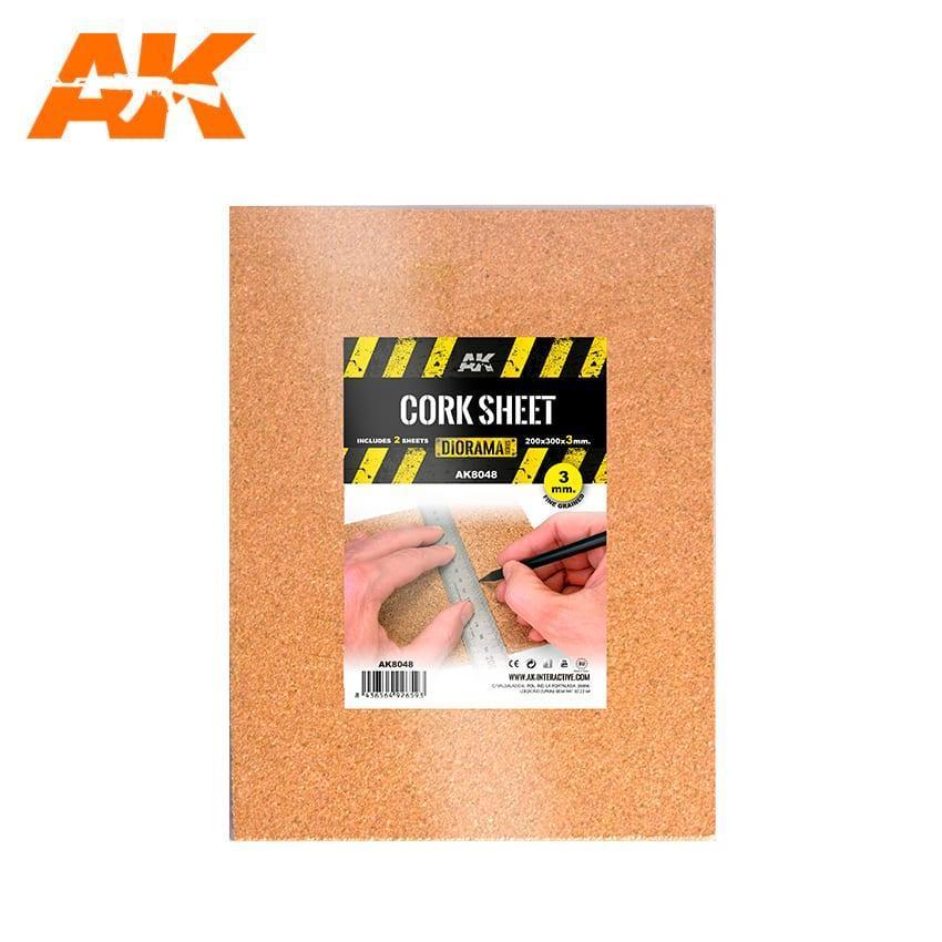 AK Interactive Building Materials - Cork Sheets Fine Grained 200x300x3mm - Gap Games